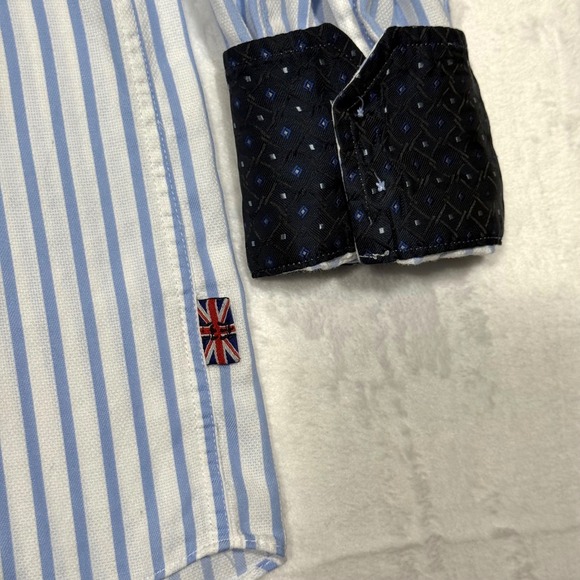 English Laundry | Mens Dress Shirt Long Sleeve Striped‎ Button Down - Picture 4 of 10